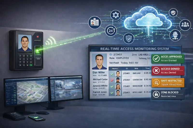 Real-time cloud verification of user credentials in access control system